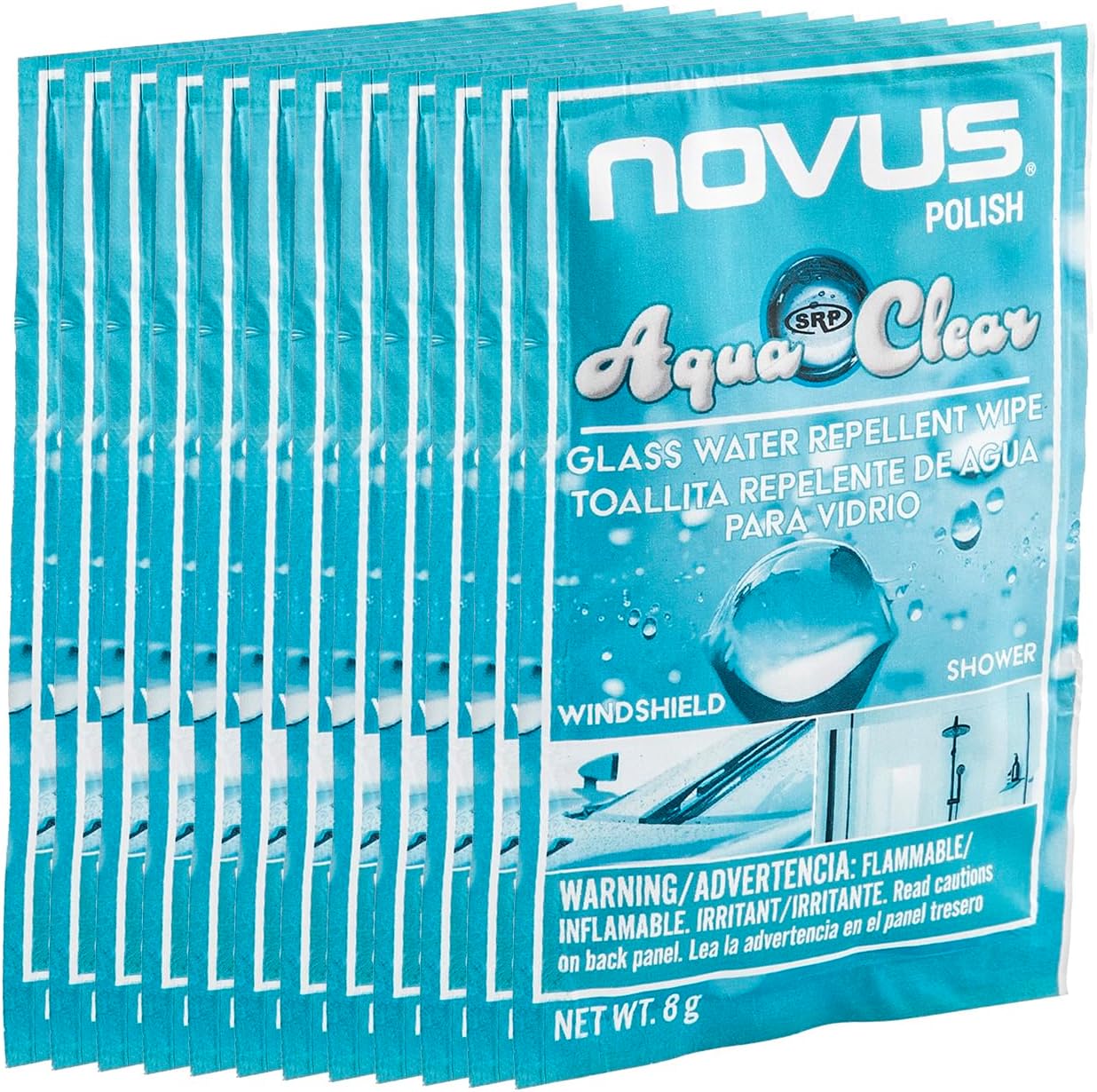 Novus Polish AquaClear - Glass Water Repellent Wipe 2pk/10pk/25pk